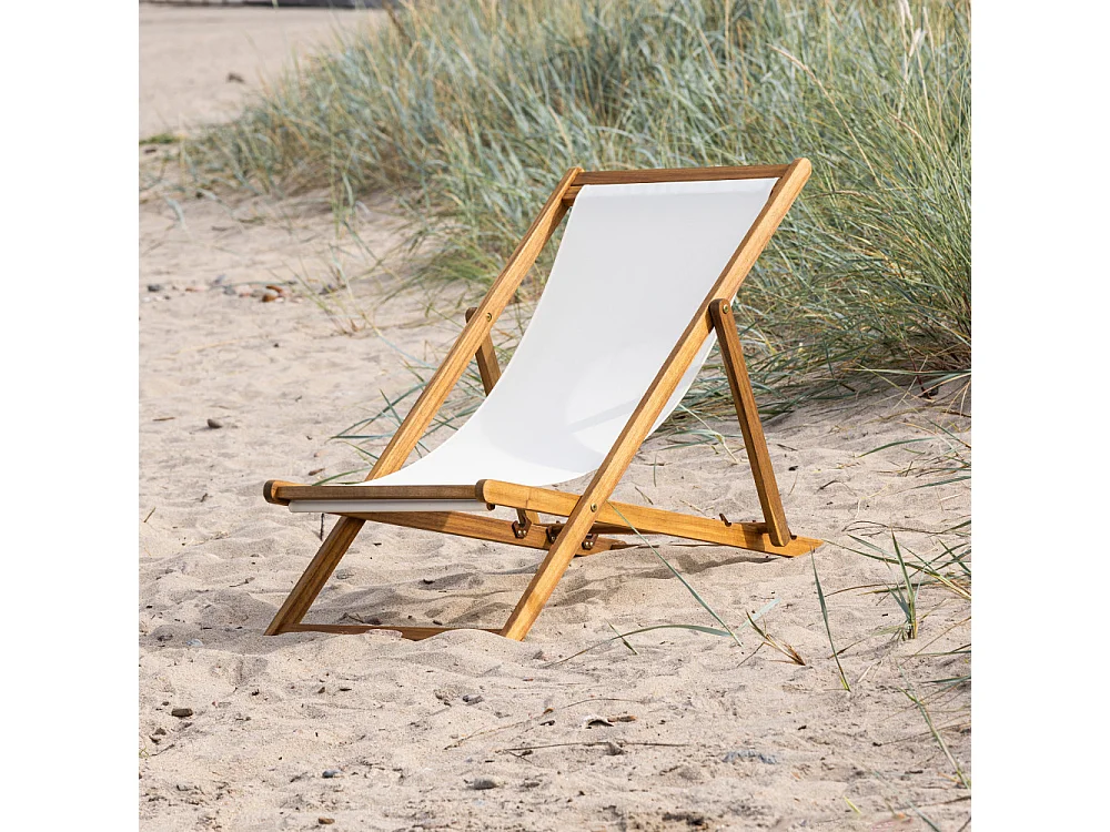 Chilienne en Bois "Peachy" 105cm Naturel & Beige