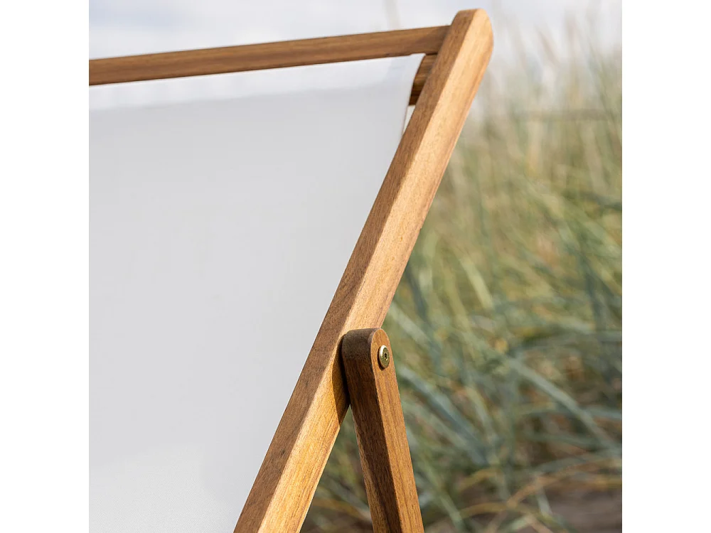 Chilienne en Bois "Peachy" 105cm Naturel & Beige