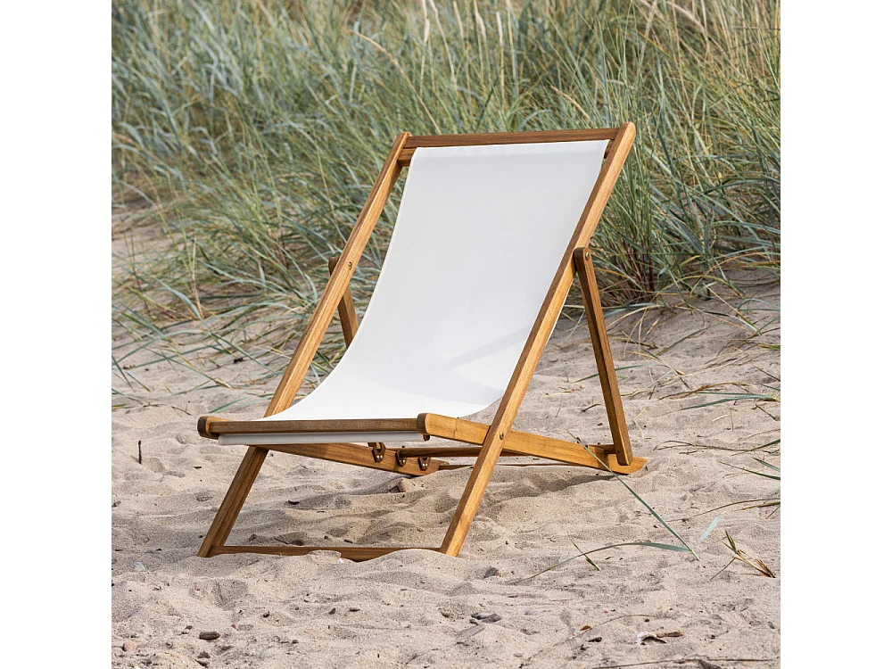 Chilienne en Bois "Peachy" 105cm Naturel & Beige