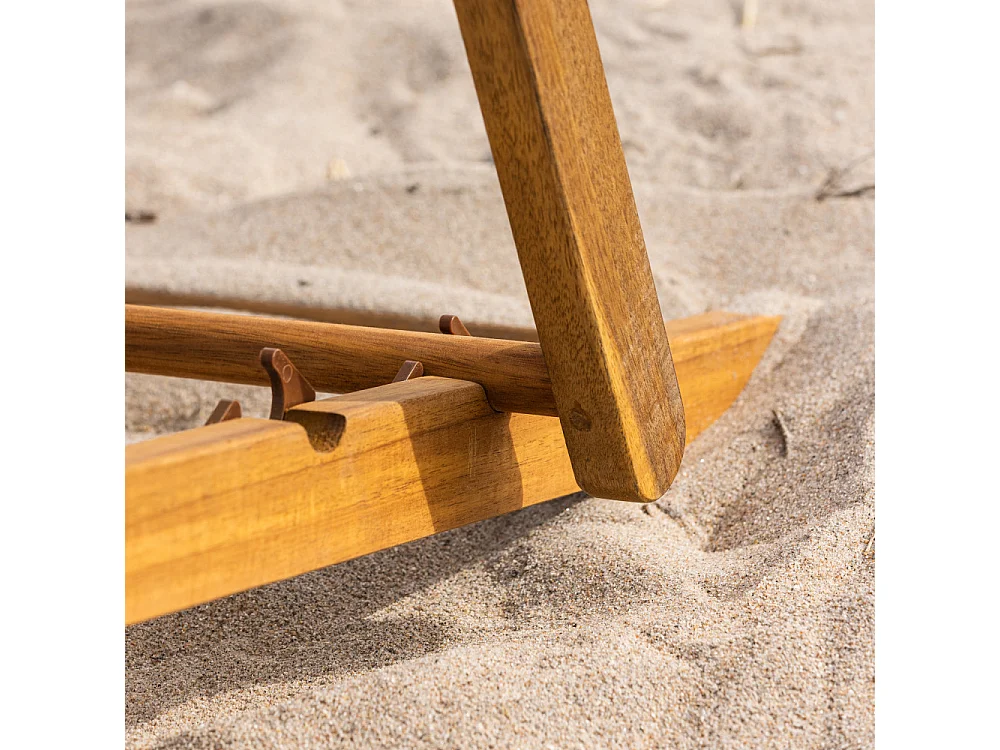 Chilienne en Bois "Peachy" 105cm Naturel & Beige