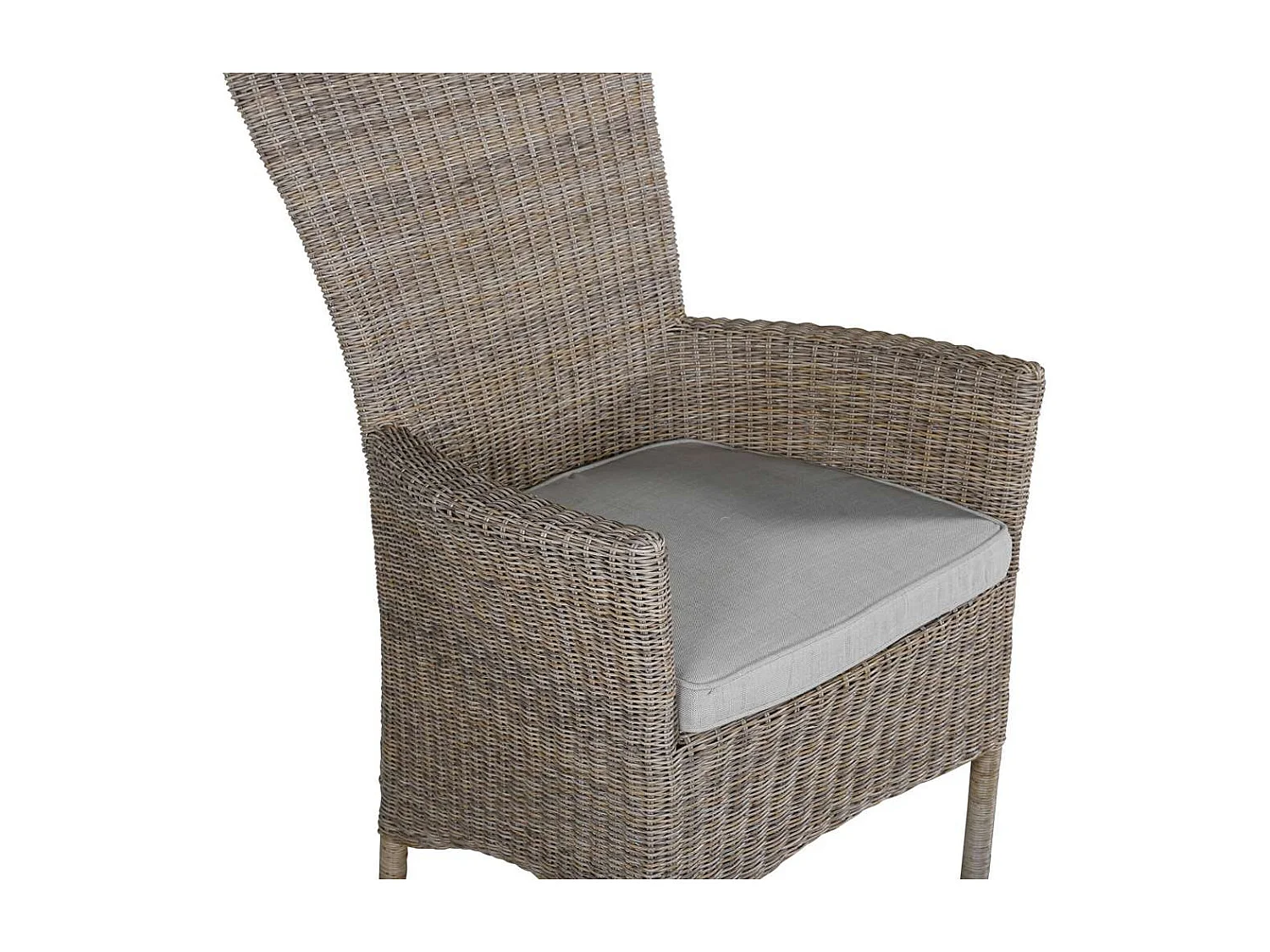 Toscana leunstoel tuin met tuinkussen beige.