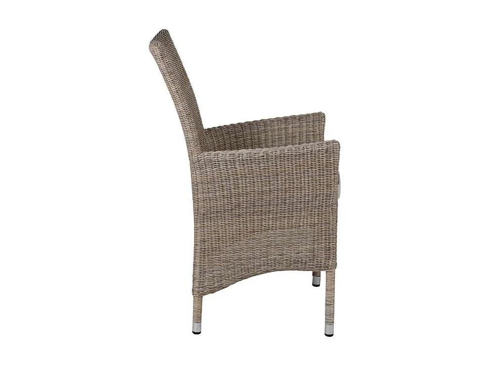 Toscana chaise avec coussin de jardin beige.