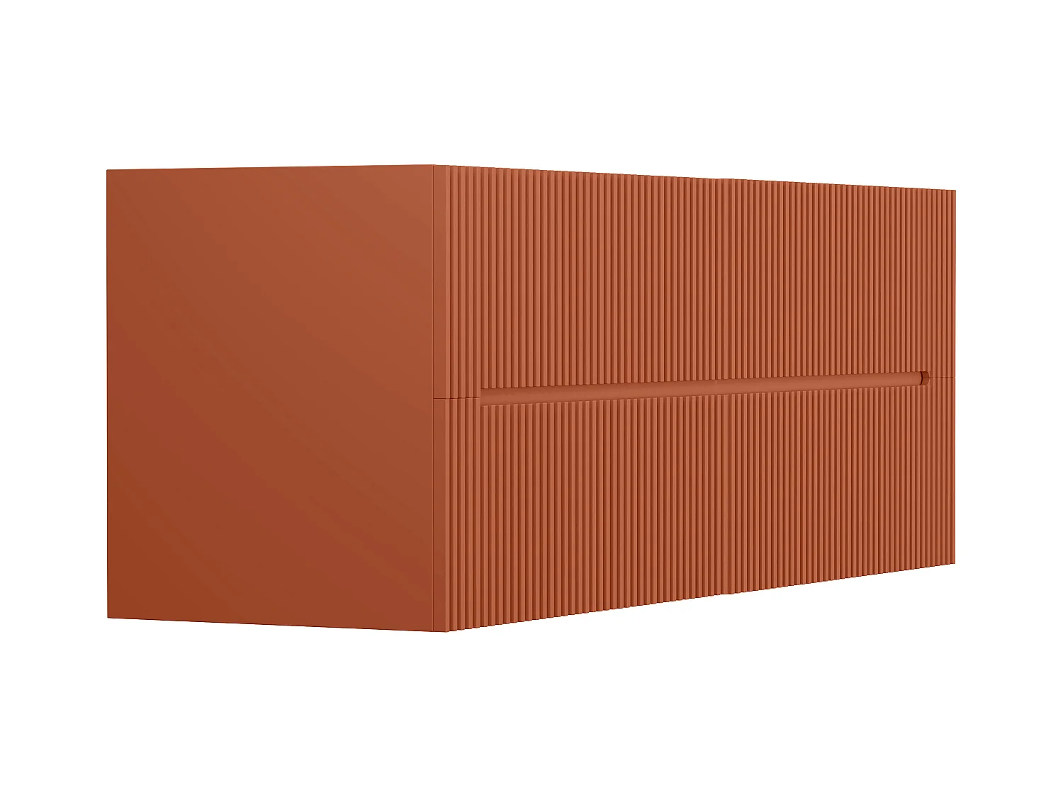 Meuble sous vasque suspendu strié terracotta - 150 cm - PAVANI