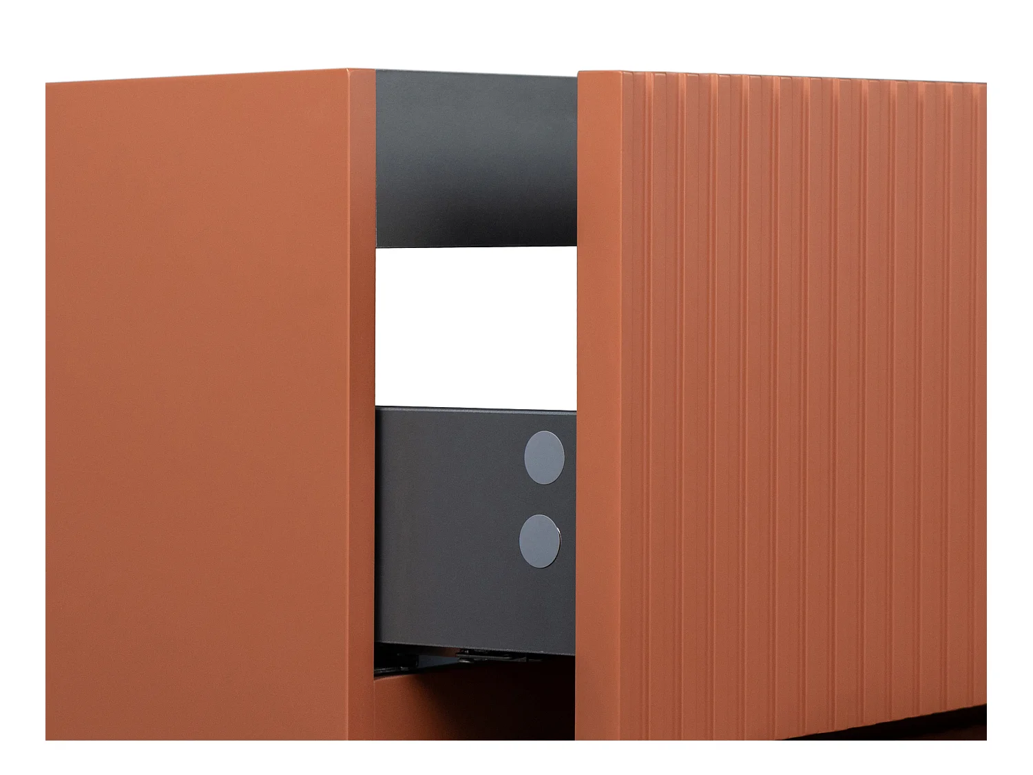 Meuble sous vasque suspendu strié terracotta - 150 cm - PAVANI