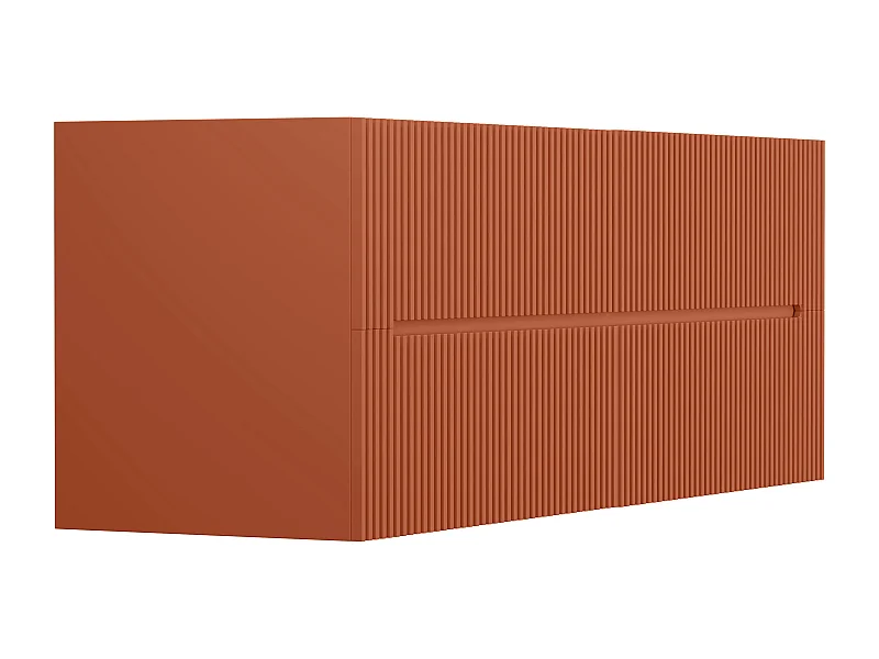 Meuble sous vasque suspendu strié terracotta - 150 cm - PAVANI
