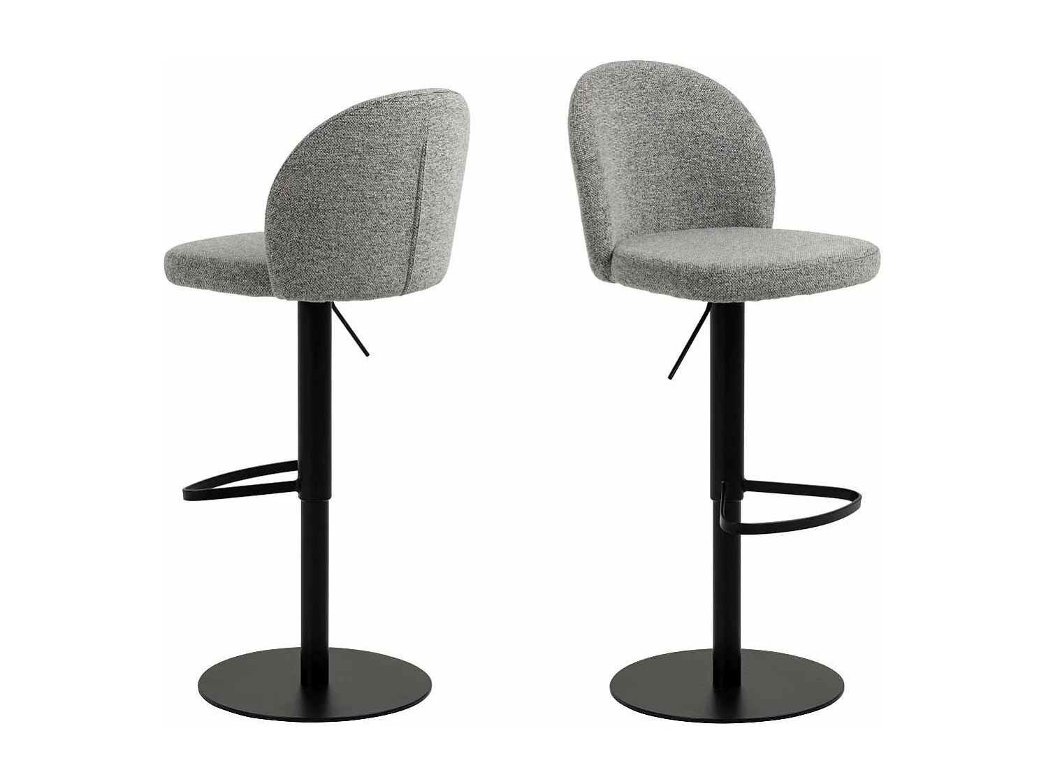 Patricia tabouret de bar fonction pivotante gris.