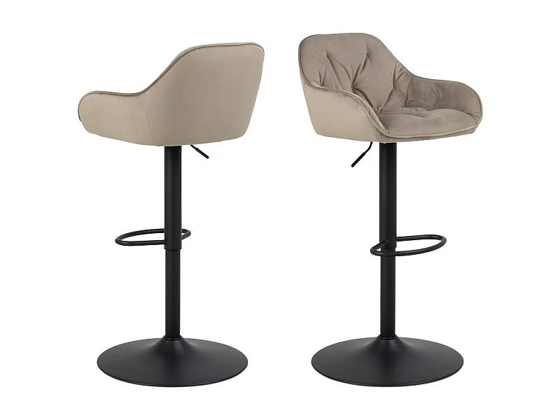 Sloke barstoel velours draaifunctie beige.