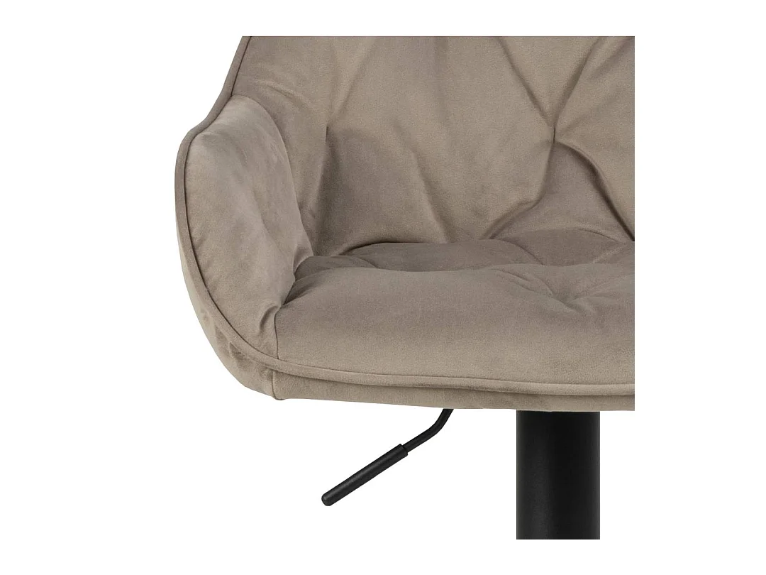 Brooke tabouret de bar velours fonction pivotante beige.