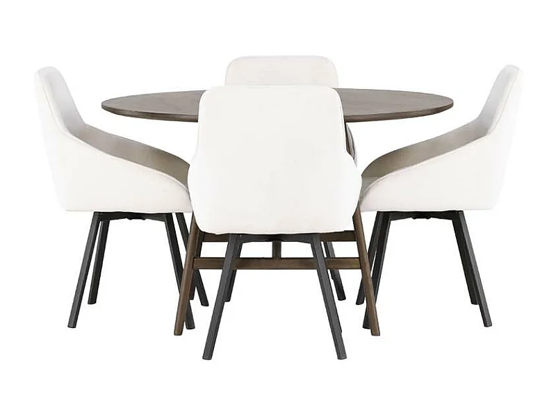 Kaseindon ensemble pour salle à manger table marron et 4 Rosie chaises beige.