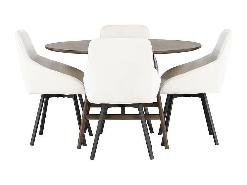 Kaseindon ensemble pour salle à manger table marron et 4 Rosie chaises beige.