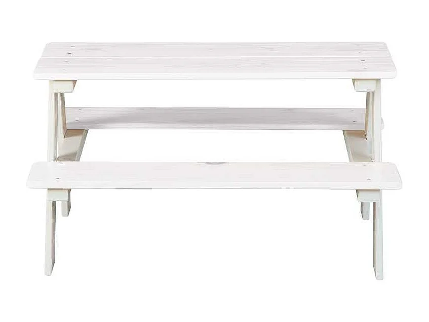 Table Enfant en Bois "Massif" 90cm Blanc