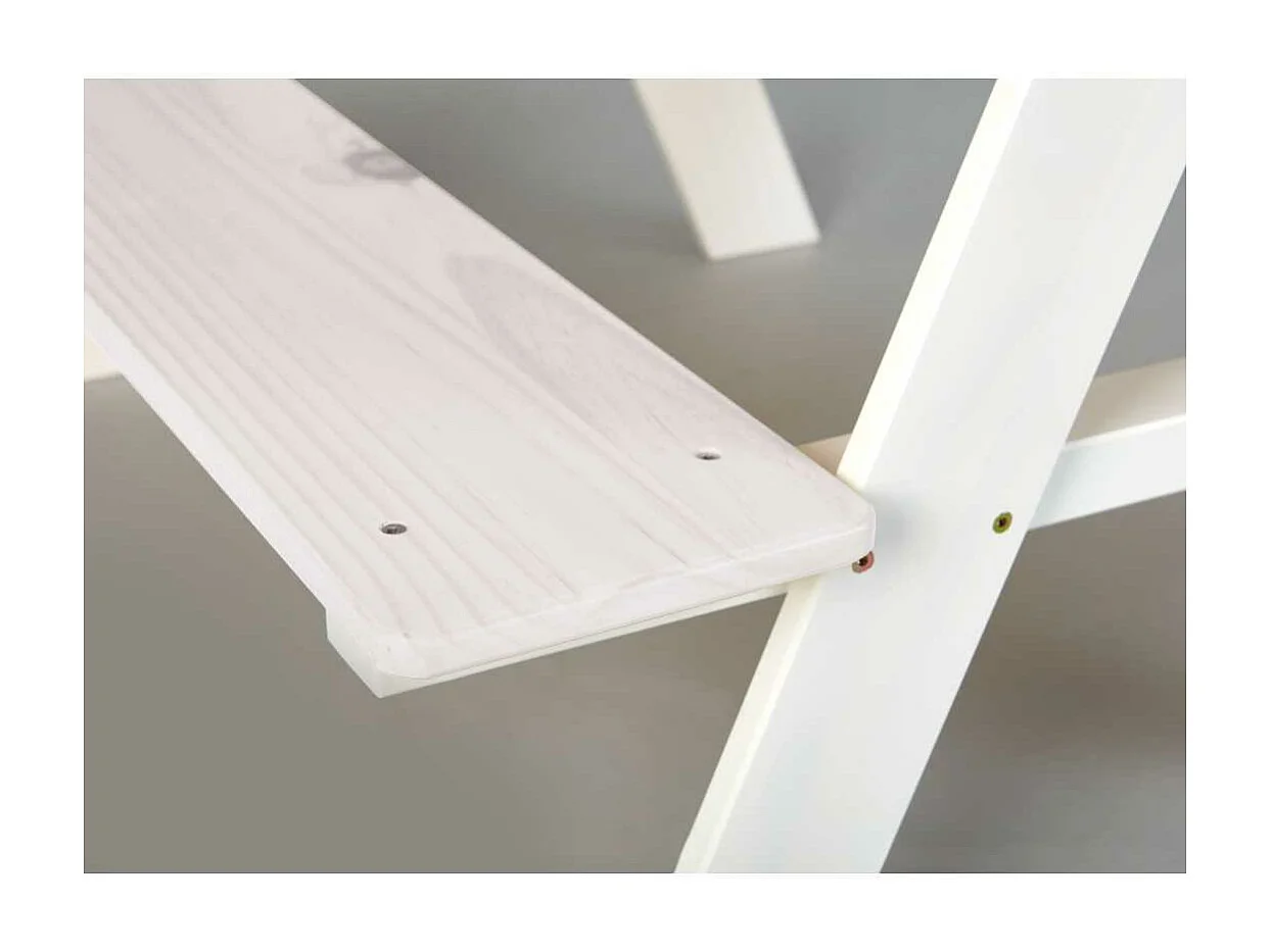 Table Enfant en Bois "Massif" 90cm Blanc