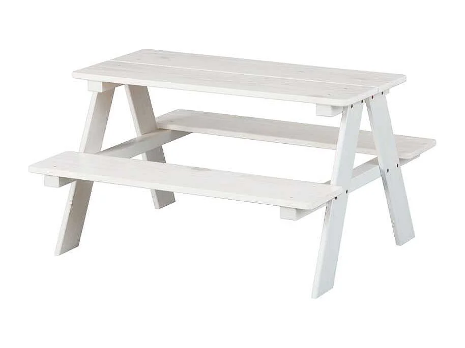 Henning ensemble pour salle à manger ensemble table et banc enfants à l'intérieur blanc.