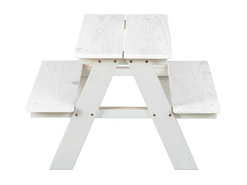 Henning ensemble pour salle à manger ensemble table et banc enfants à l'intérieur blanc.