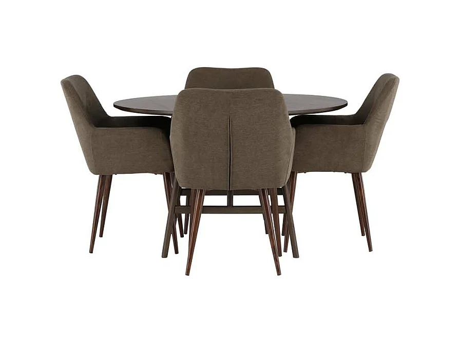 Kaseindon ensemble pour salle à manger table marron et 4 Tomorrow chaises marron.
