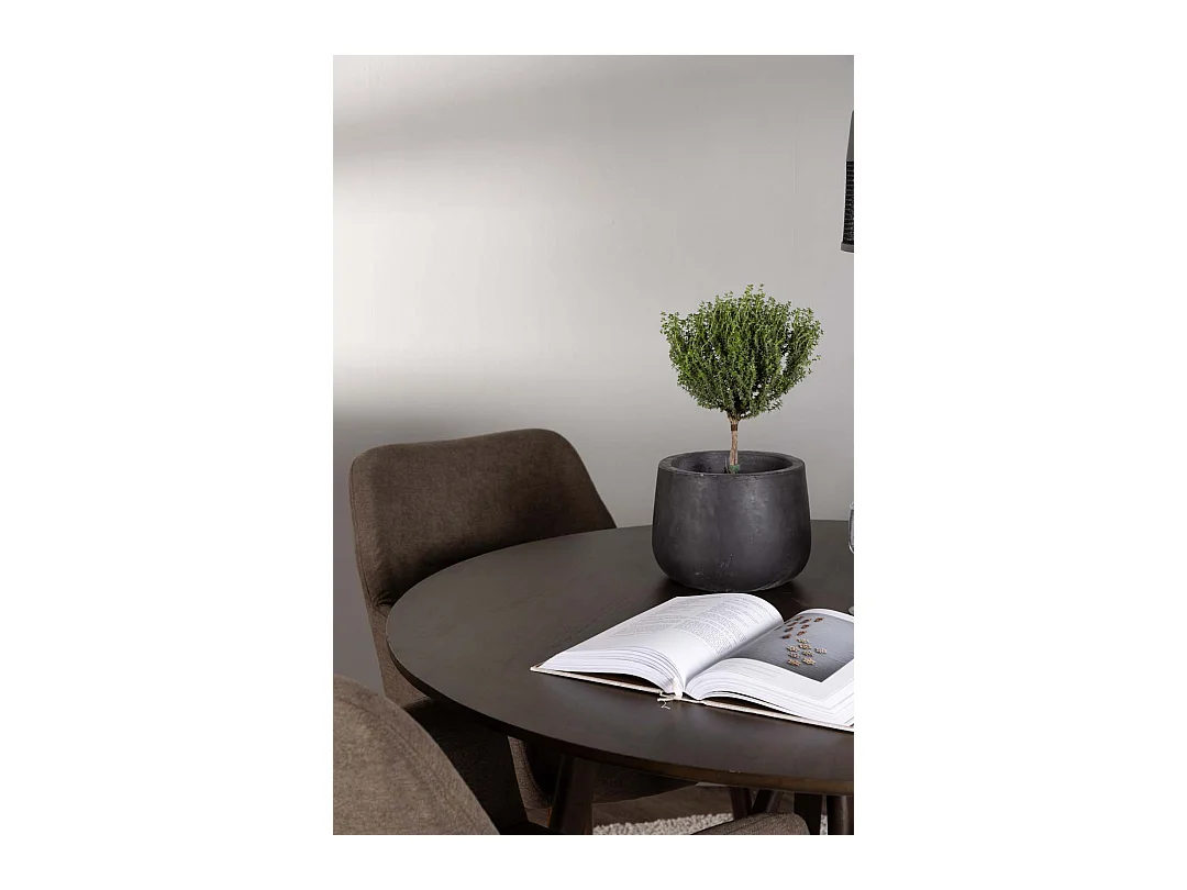 Kaseindon Essgruppe Tisch braun und 4 Tomorrow Stühle braun.