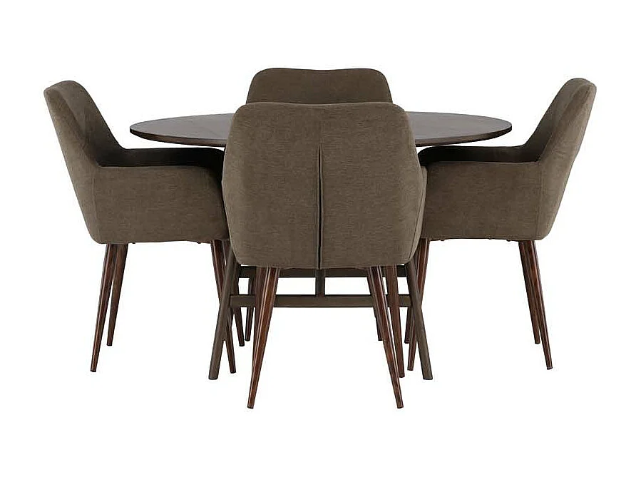 Kaseindon ensemble pour salle à manger table marron et 4 Tomorrow chaises marron.