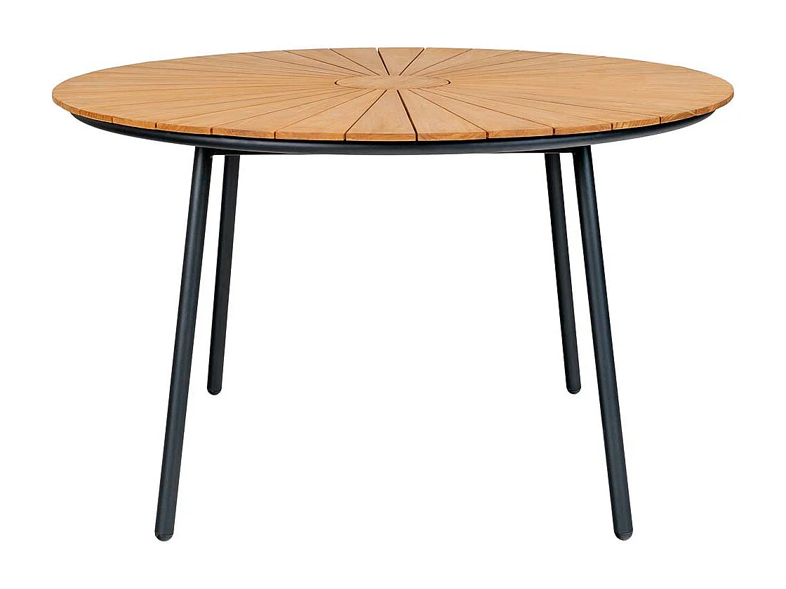 Cleveland Gartentisch Ø130cm Teak,schwarz.