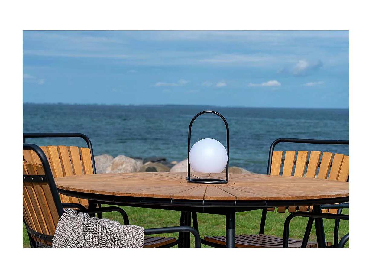 Cleveland Gartentisch Ø130cm Teak,schwarz.