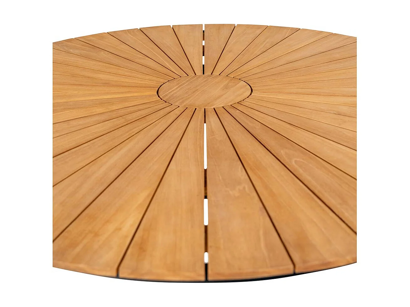 Cleveland table de jardin Ø130cm teck,noir.