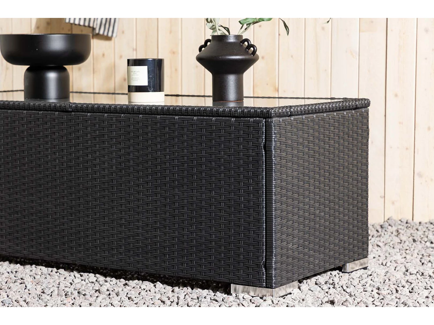 London tuintafel 50x120cm zwart.