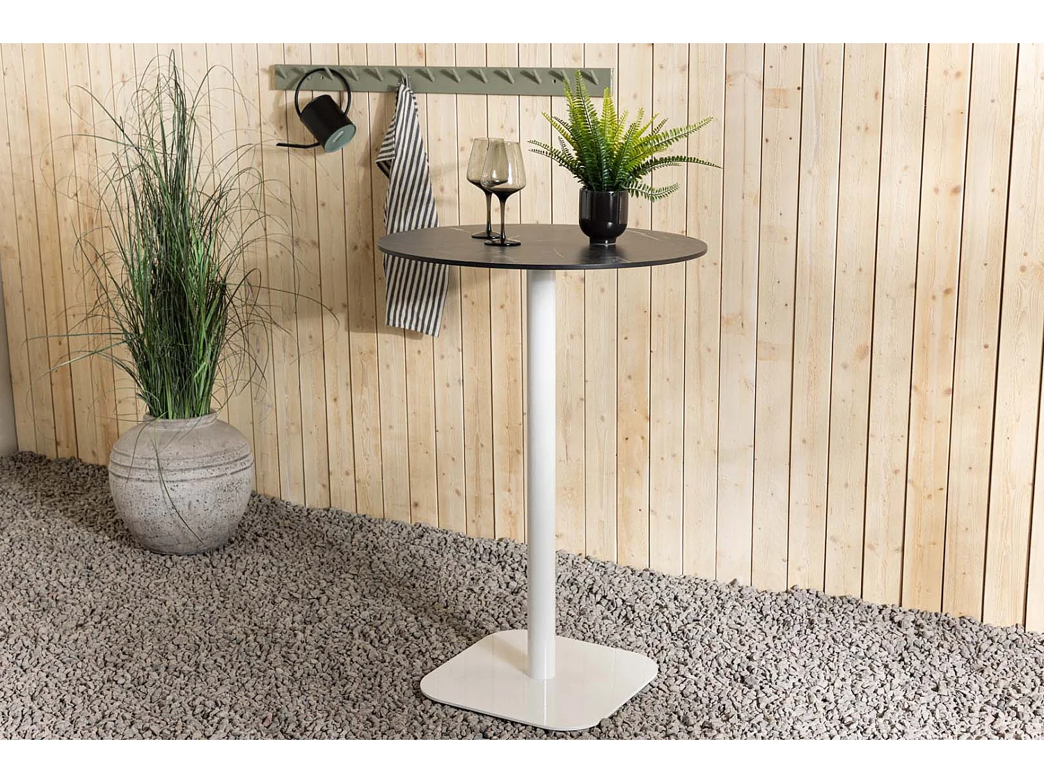 Milano tuintafel bartafel Ø70 wit.