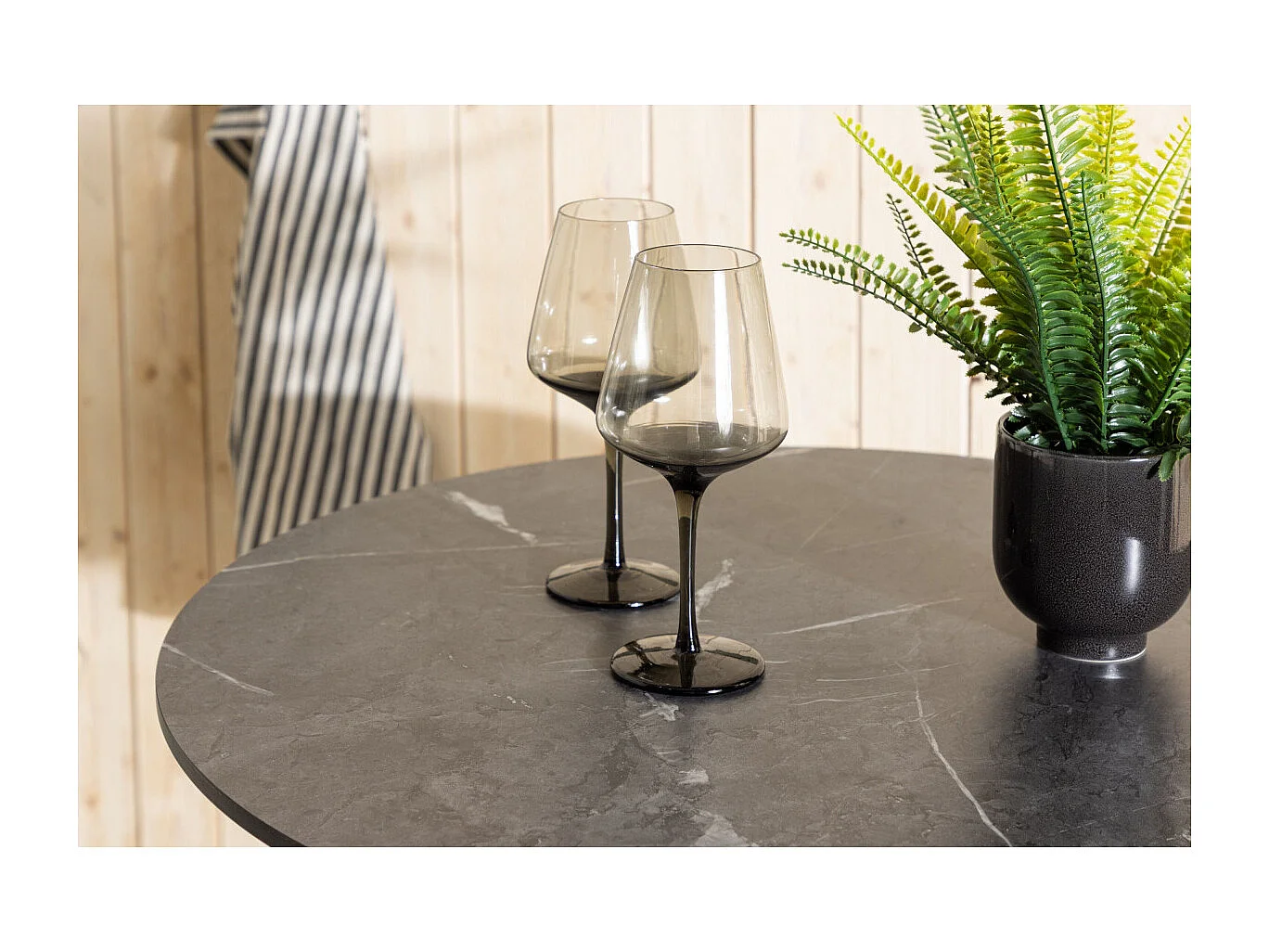 Table de Bar de Jardin "Milano" 100cm Gris & Blanc