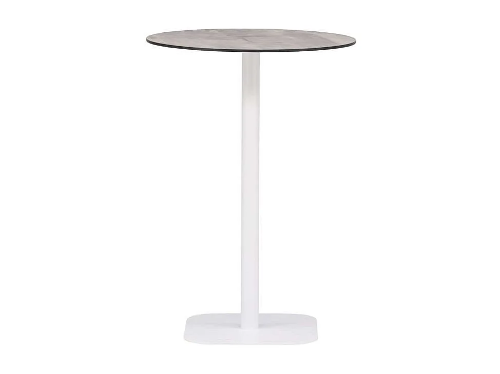 Table de Bar de Jardin "Milano" 100cm Gris & Blanc
