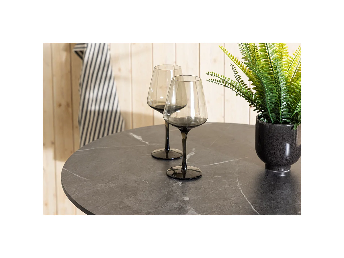 Table de Bar de Jardin "Milano" 100cm Gris & Blanc