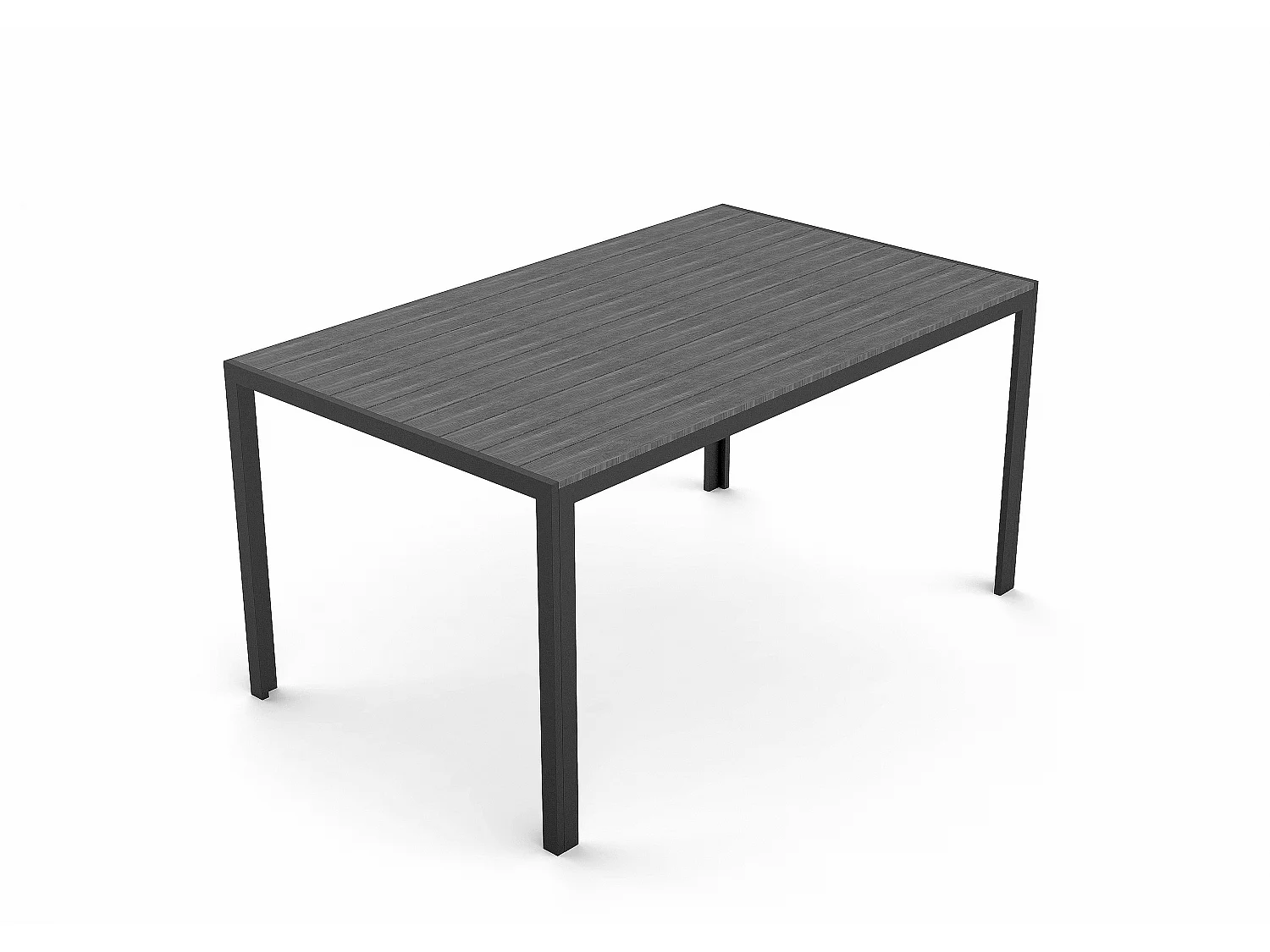 Cirl Table de jardin, 150 cm, noir/gris.