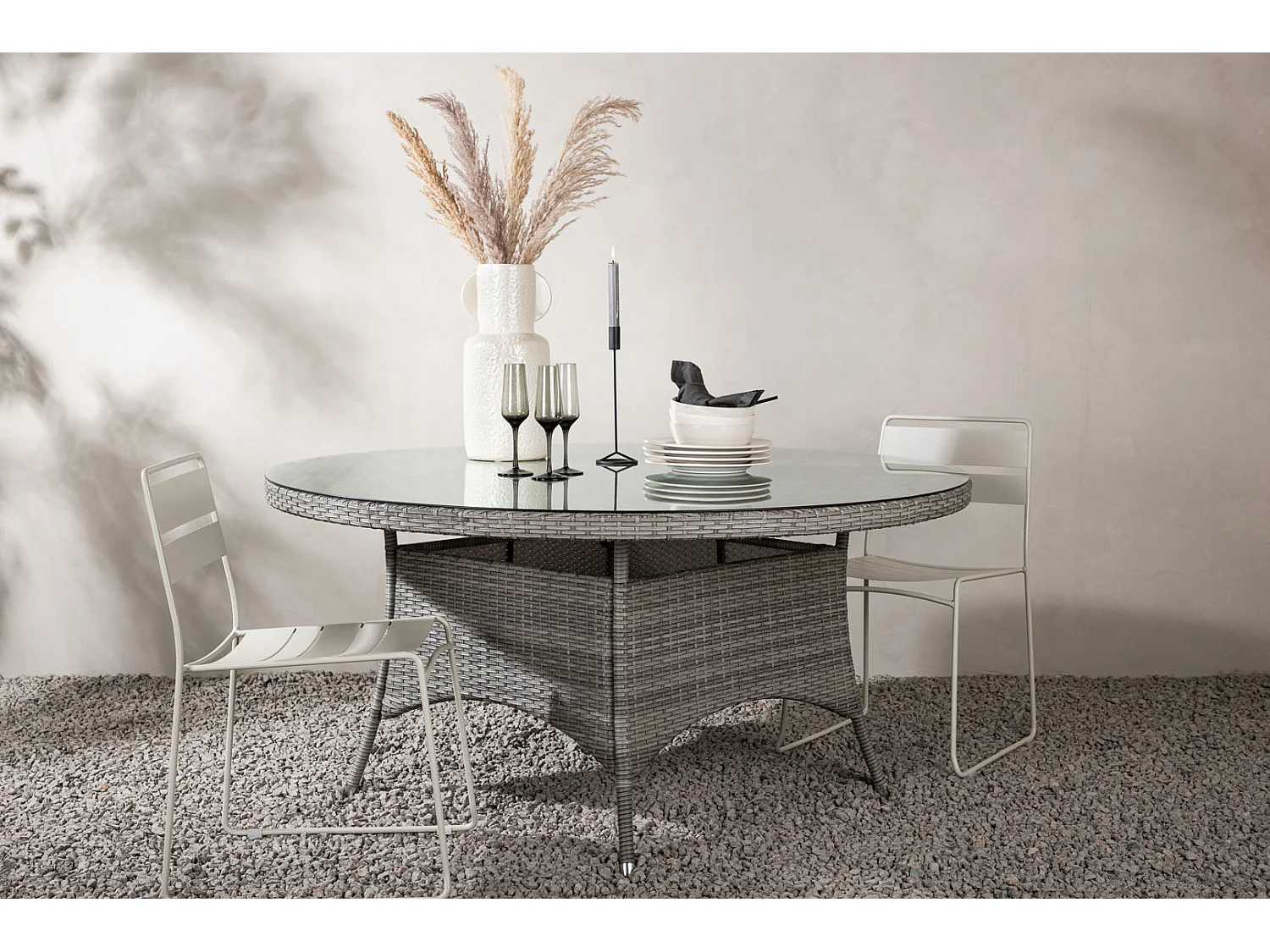 Volta Esstisch Ø150cm grau.