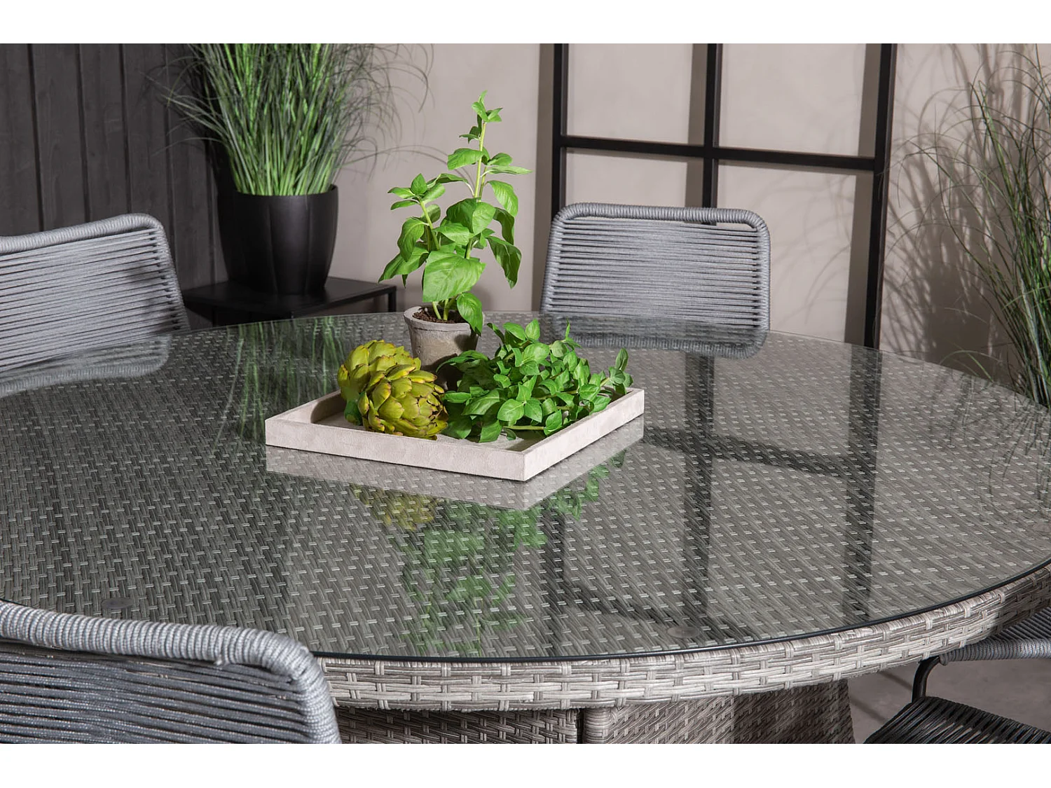 Volta eettafel tuin Ø150cm grijs.