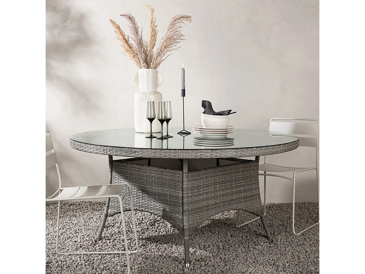 Table de Jardin Ronde "Volta" 150cm Gris