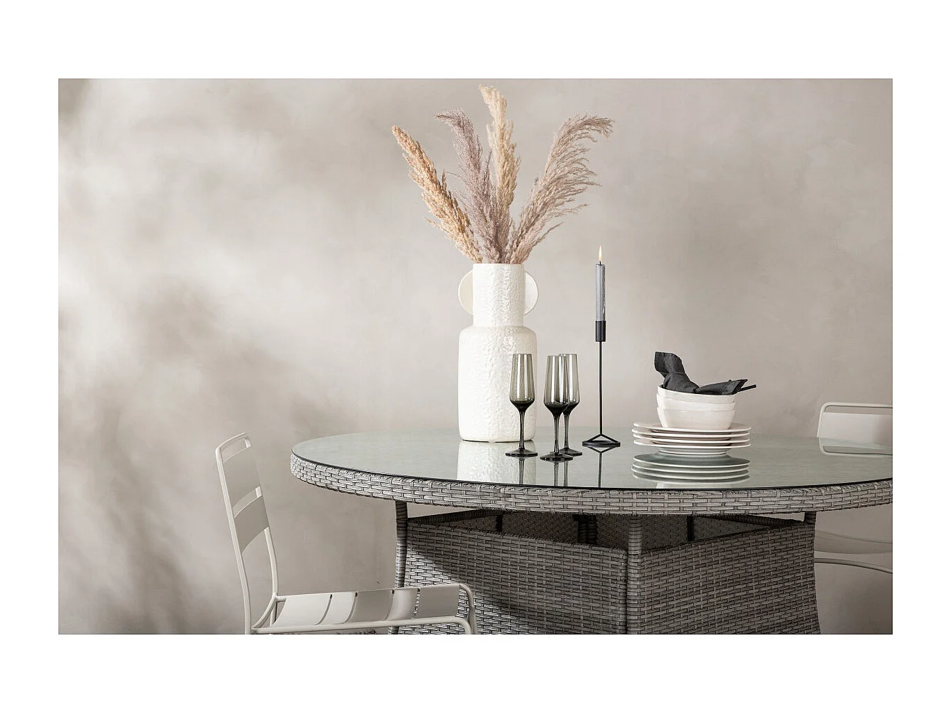 Table de Jardin Ronde "Volta" 150cm Gris