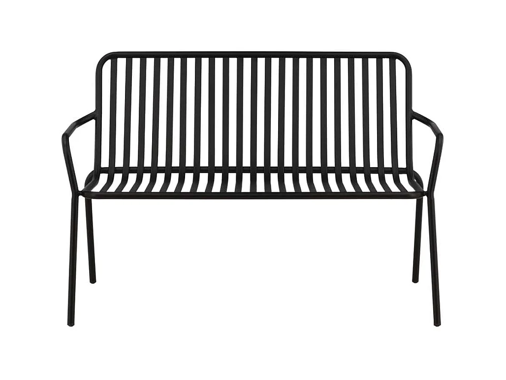 Banc de Jardin en Métal "Peking" 130cm Noir