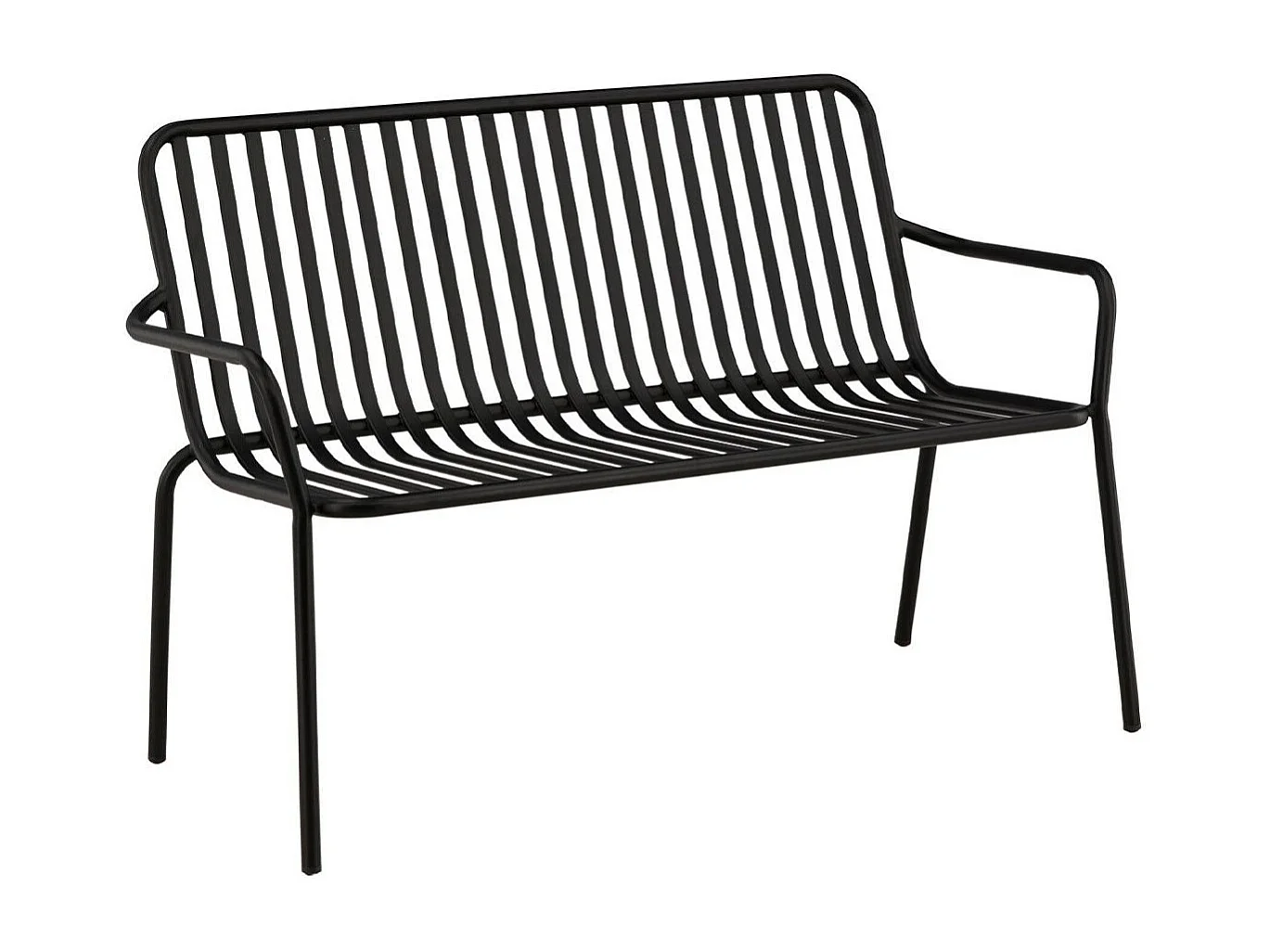 Banc de Jardin en Métal "Peking" 130cm Noir