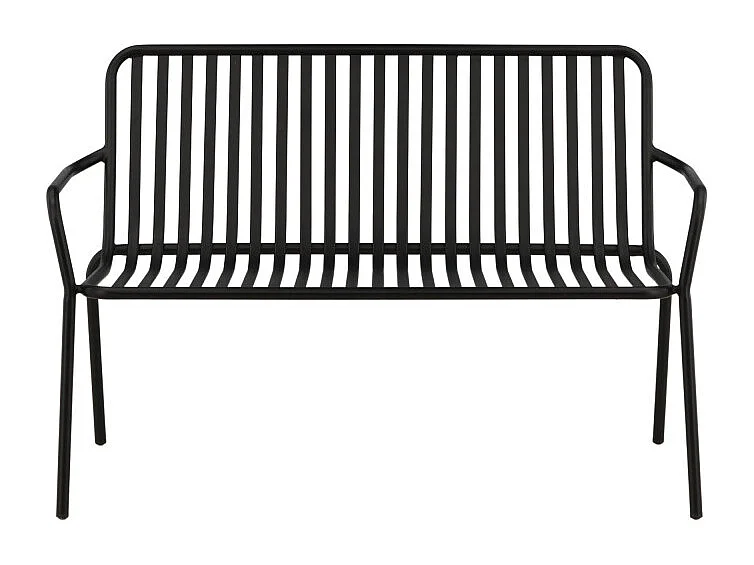 Banc de Jardin en Métal "Peking" 130cm Noir
