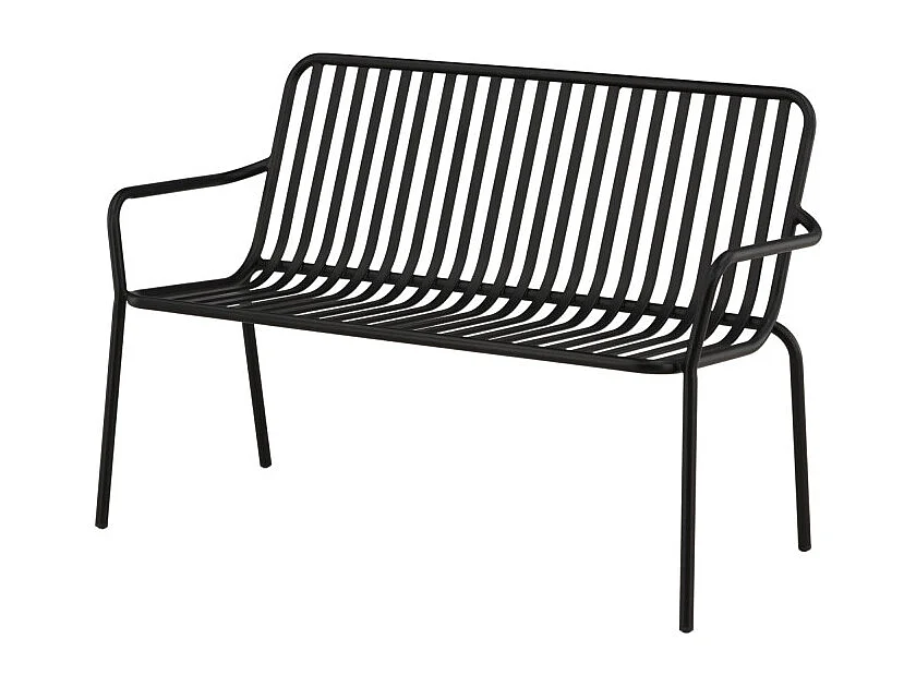 Banc de Jardin en Métal "Peking" 130cm Noir