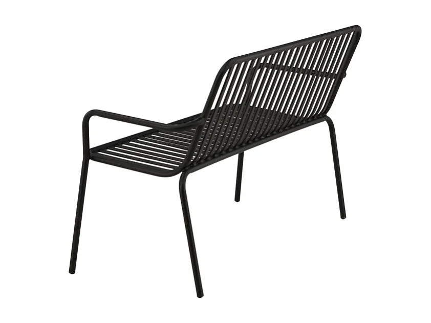Banc de Jardin en Métal "Peking" 130cm Noir