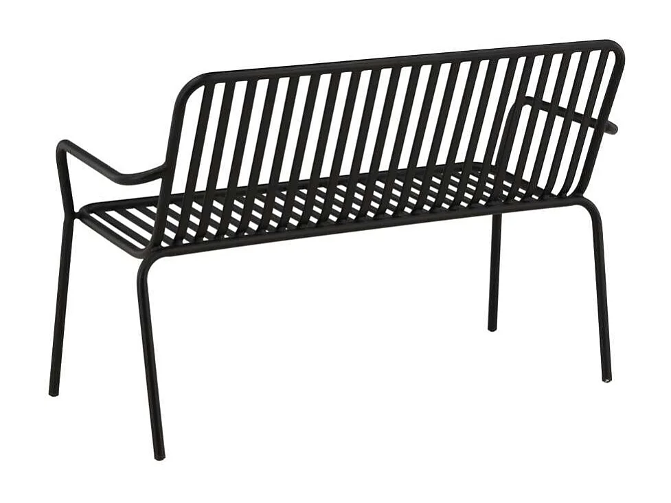 Banc de Jardin en Métal "Peking" 130cm Noir