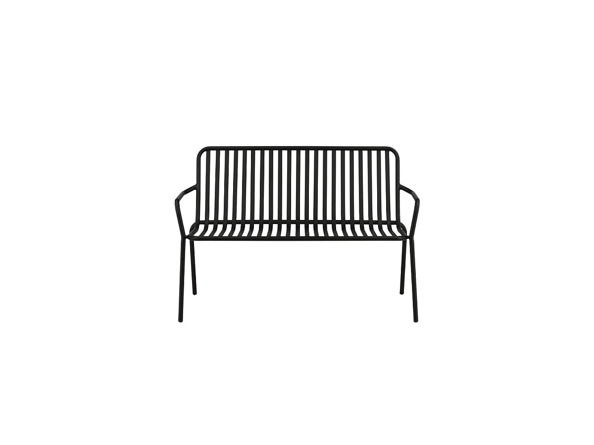 Banc de Jardin en Métal "Peking" 130cm Noir
