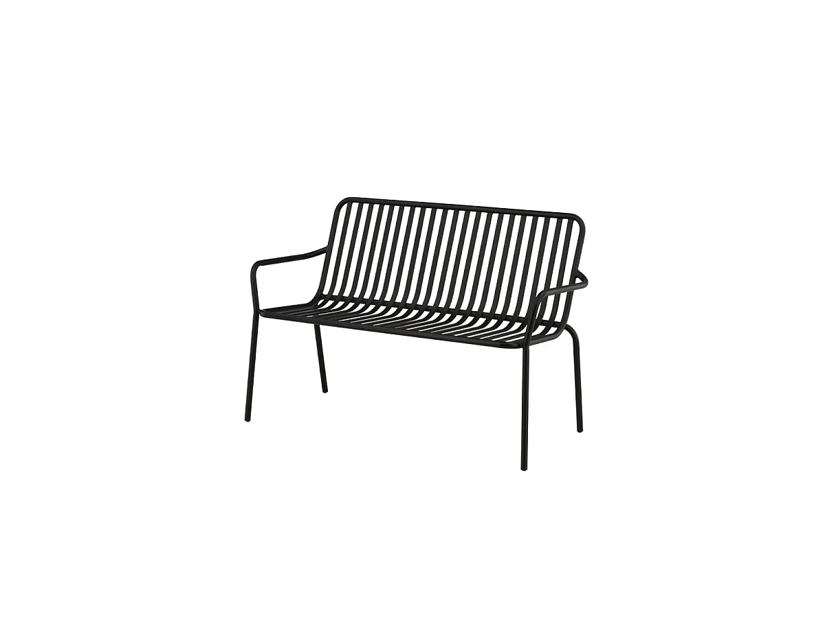 Banc de Jardin en Métal "Peking" 130cm Noir