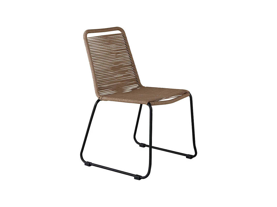 Lindos Chaise de jardin empilable, noir.