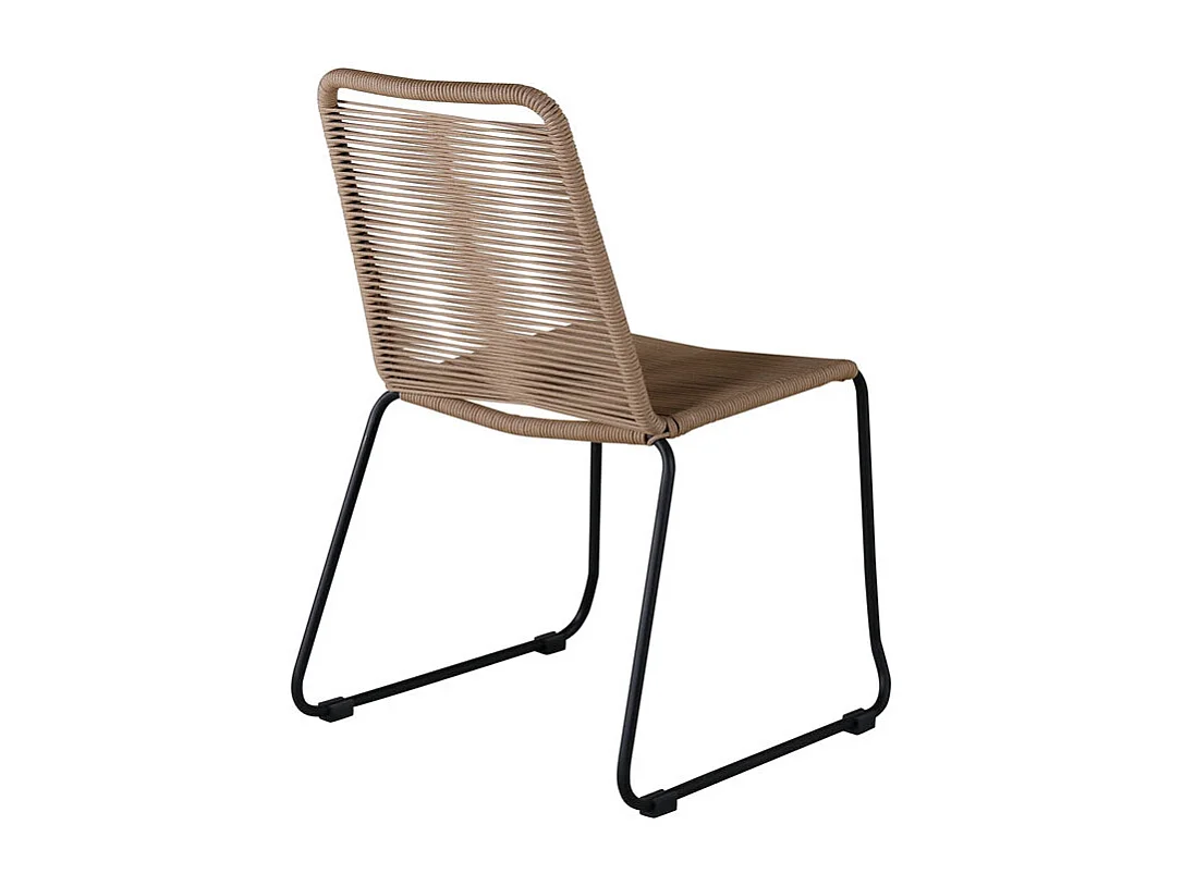 Lindos Chaise de jardin empilable, noir.