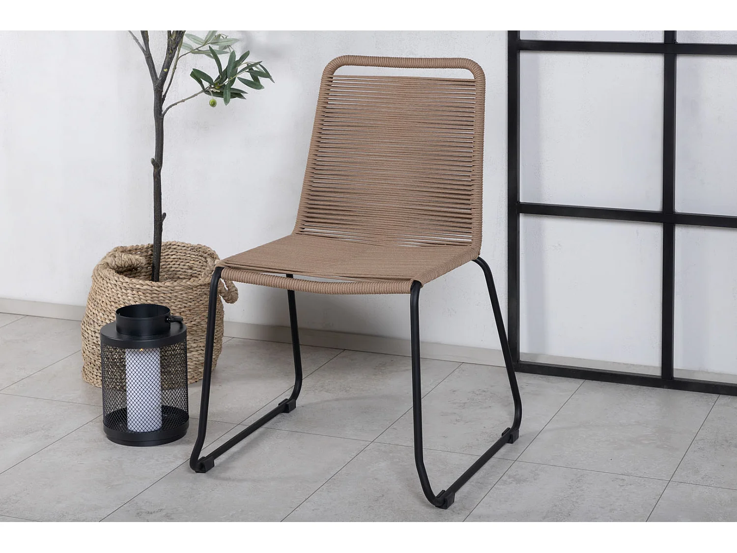 Lindos Chaise de jardin empilable, noir.