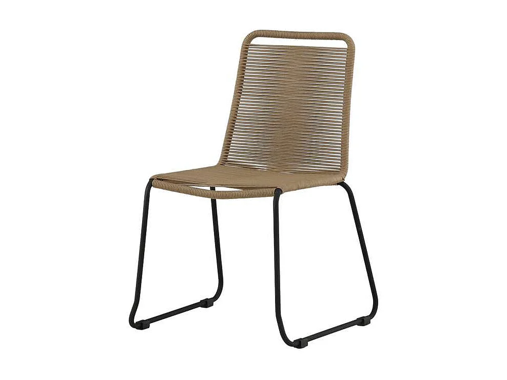 Lindos Chaise de jardin empilable, noir.