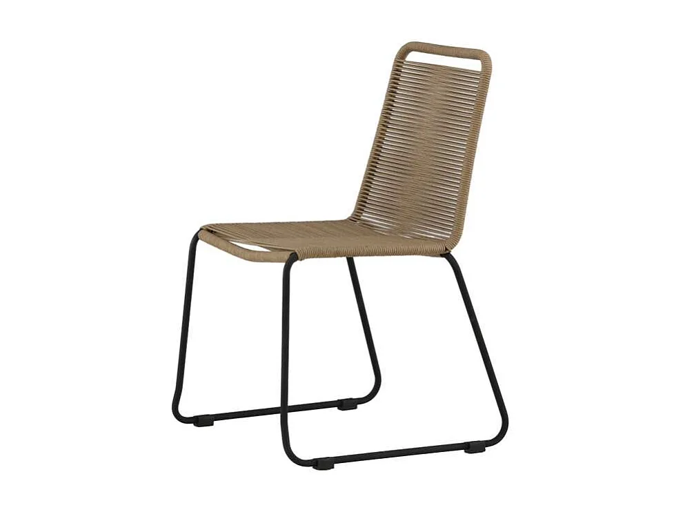 Lindos Chaise de jardin empilable, noir.