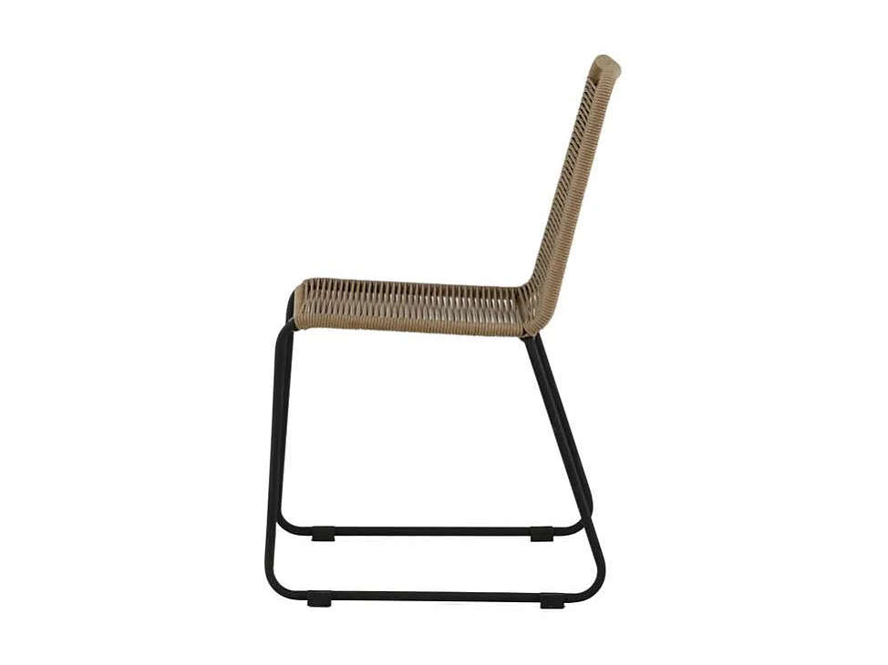 Lindos Chaise de jardin empilable, noir.