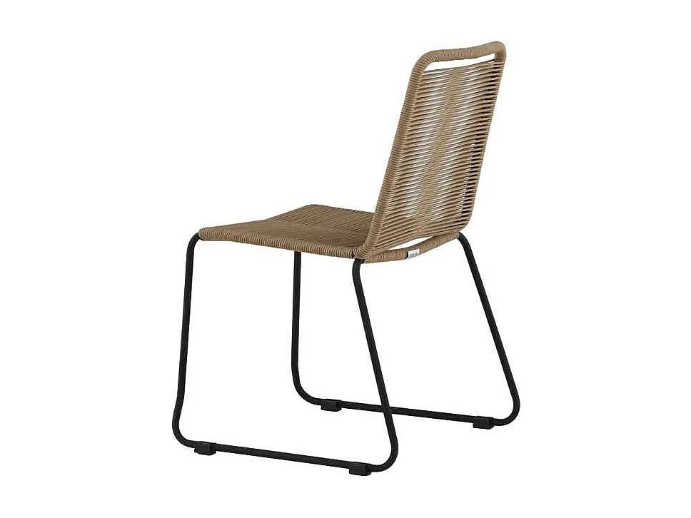 Lindos Chaise de jardin empilable, noir.