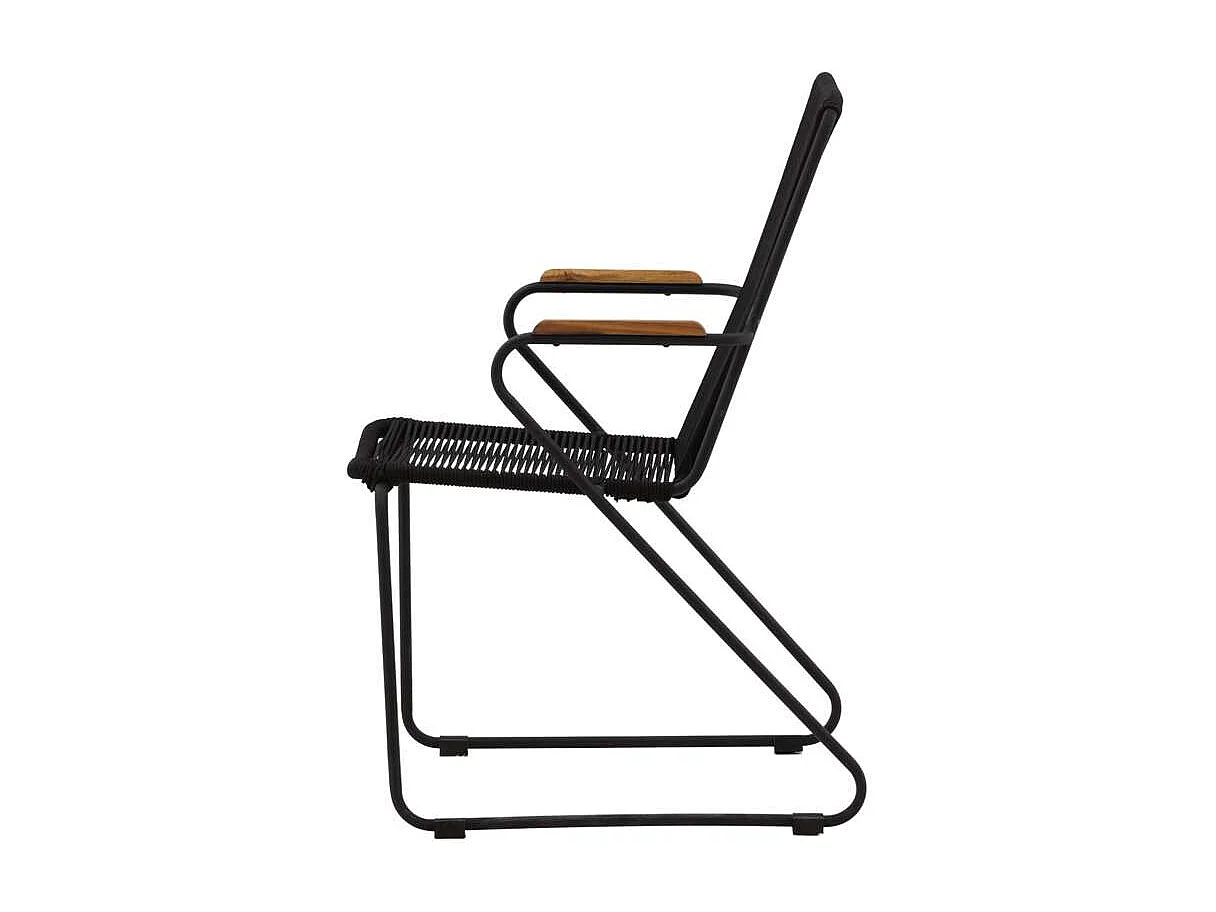 Bois Gartenstuhl mit Armlehnen stapelbar schwarz.